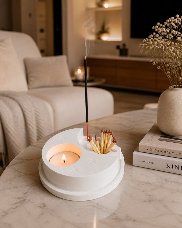 Celestial Moon Incense Holder Tray