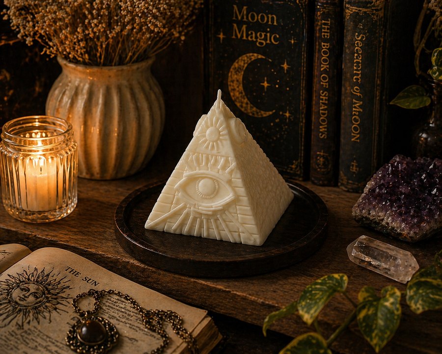 All Seeing Eye Pyramid Candle